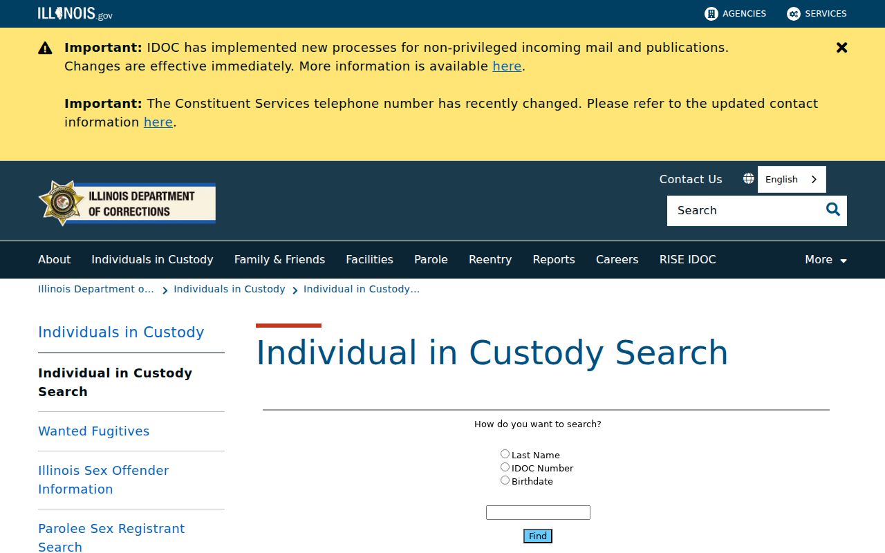 Jo Daviess County arrest history IDOC custody search